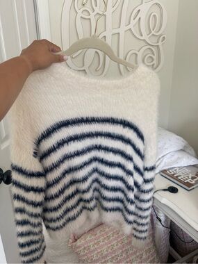 Cozy Cream & Navy Striped Women’s Sweater Target X La Ligne